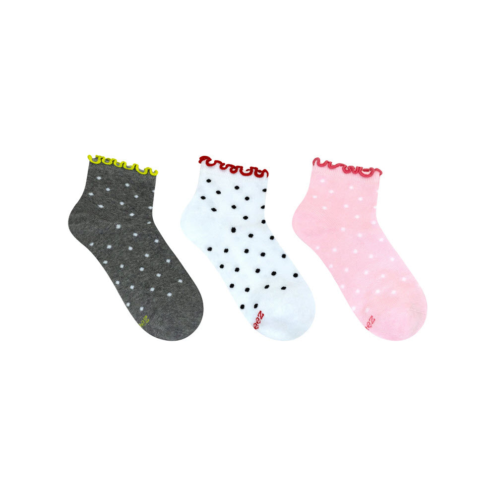 ROBEEZ 3 PACK QUATER SOCKS DITSY DOT RUFFLE - KIDS