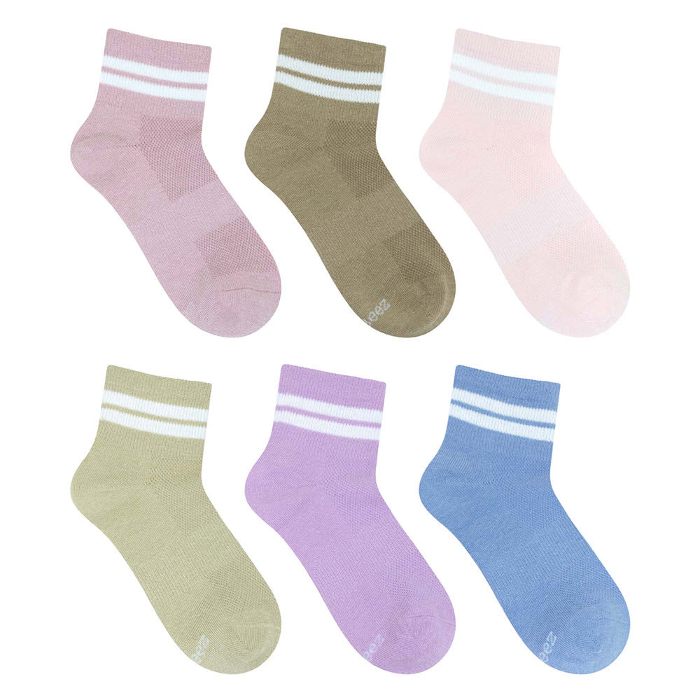 ROBEEZ 6 PACK QUATER SOCKS NADIA STRIPE - KIDS