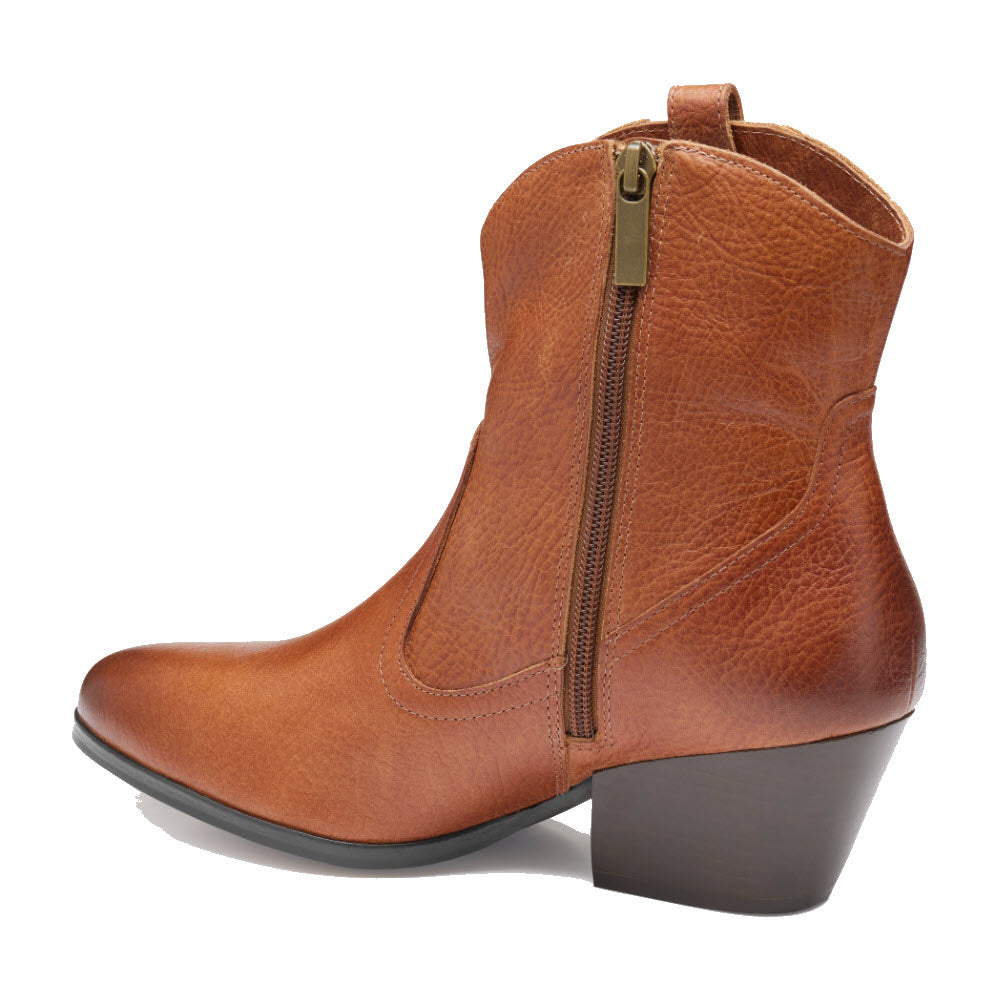 JOHNSTON & MURPHY TRISTEN WESTERN WATERPROOF BOOTIE COGNAC - WOMENS