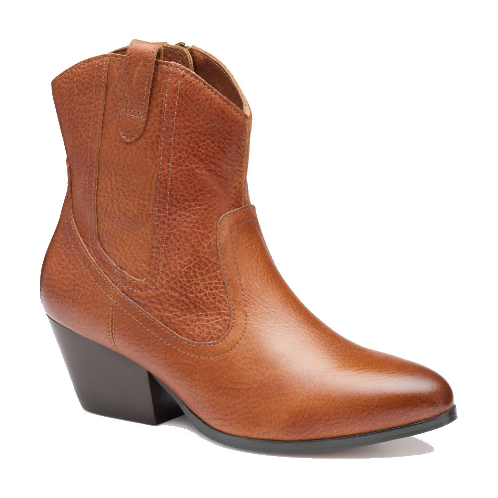 JOHNSTON & MURPHY TRISTEN WESTERN WATERPROOF BOOTIE COGNAC - WOMENS