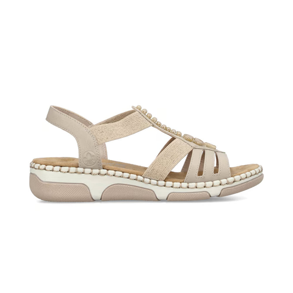RIEKER STRETCH FRONT BEADED SPORT COMFORT SANDAL GINGER - WOMENS