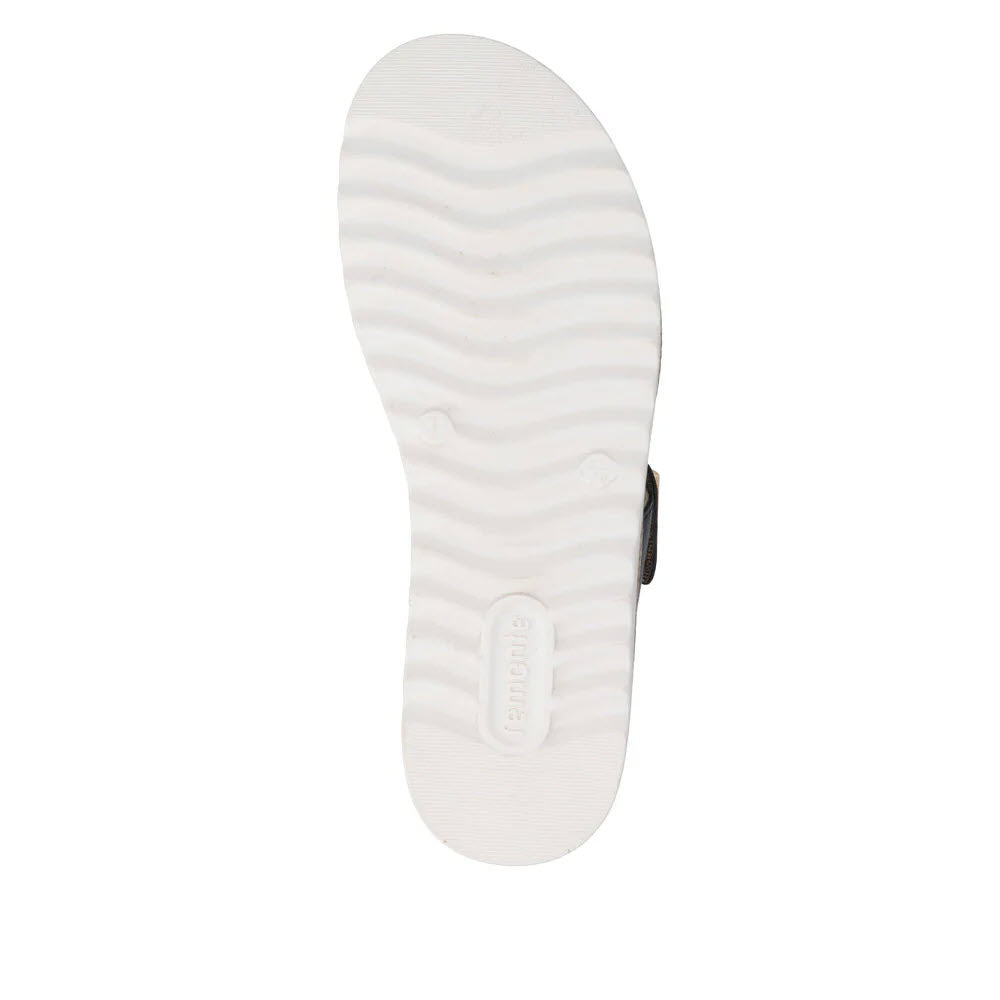 REMONTE BAR BUCKLE QUARTER STRAP SANDAL REMOVABLE INSOLE NAVY - WOMENS