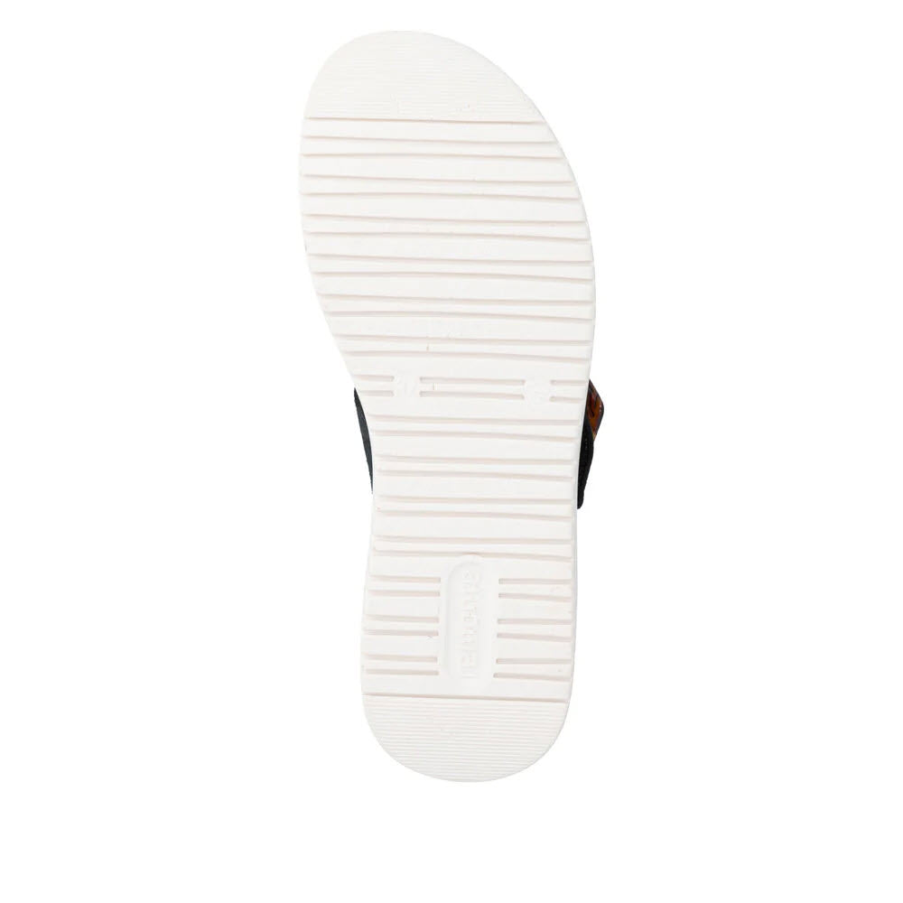 REMONTE SQUARE BUCKLE TWO STRAP SUEDE SANDAL NAVY - WOMENS