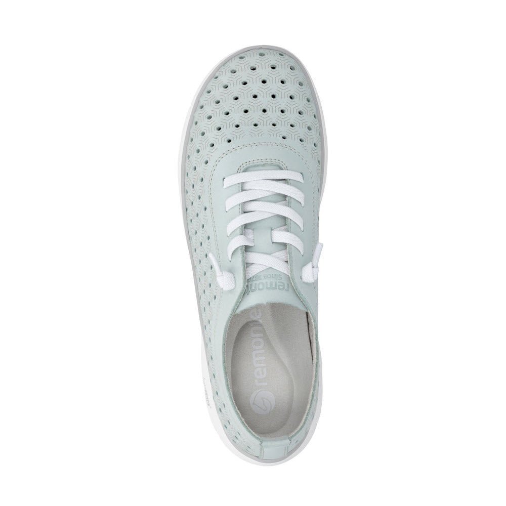 REMONTE PERFORATED SNEAKER PALE GREEN - WOMENS