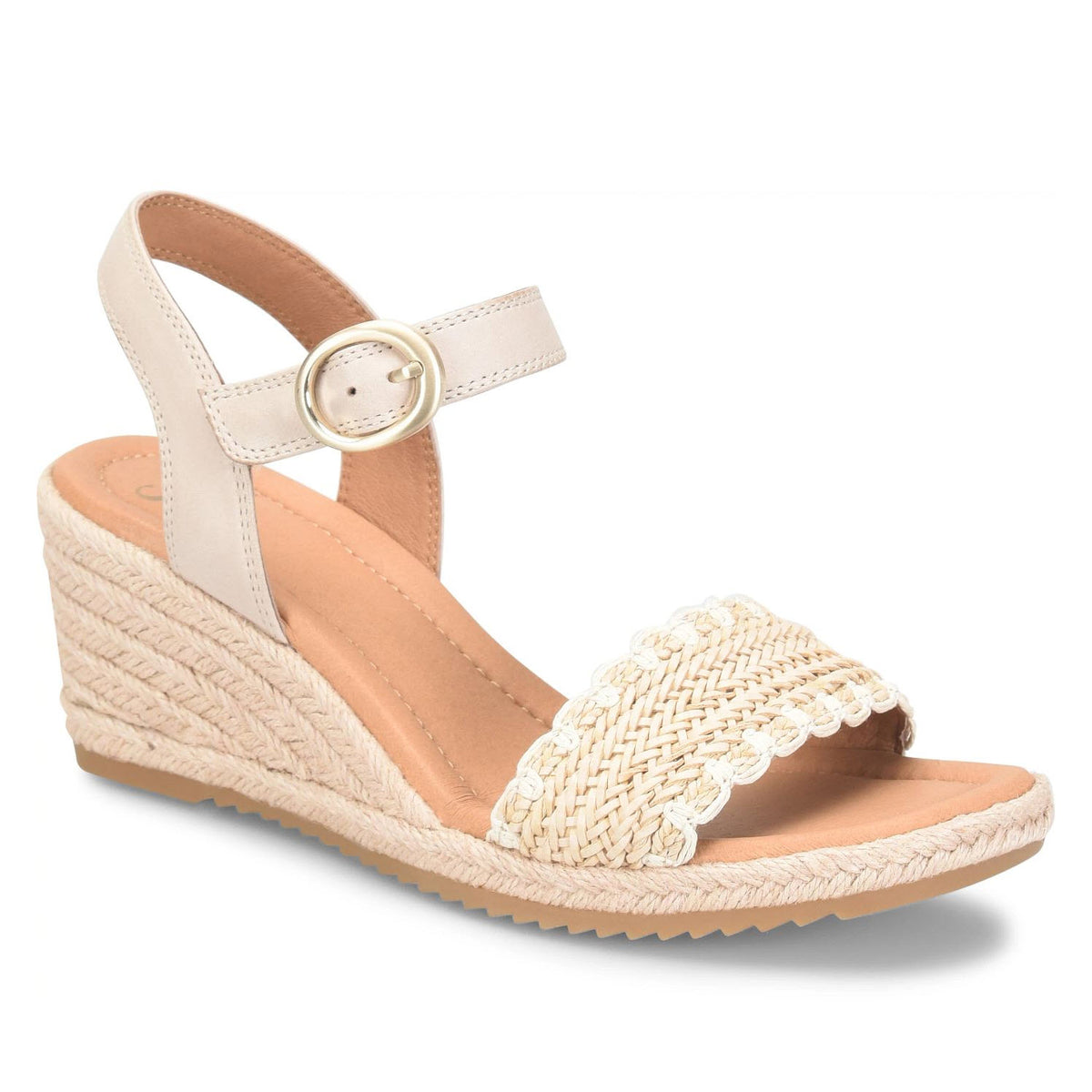 SOFFT INEZ JUTE WRAPPED WEDGE SANDAL BEIGE LATTE - WOMENS