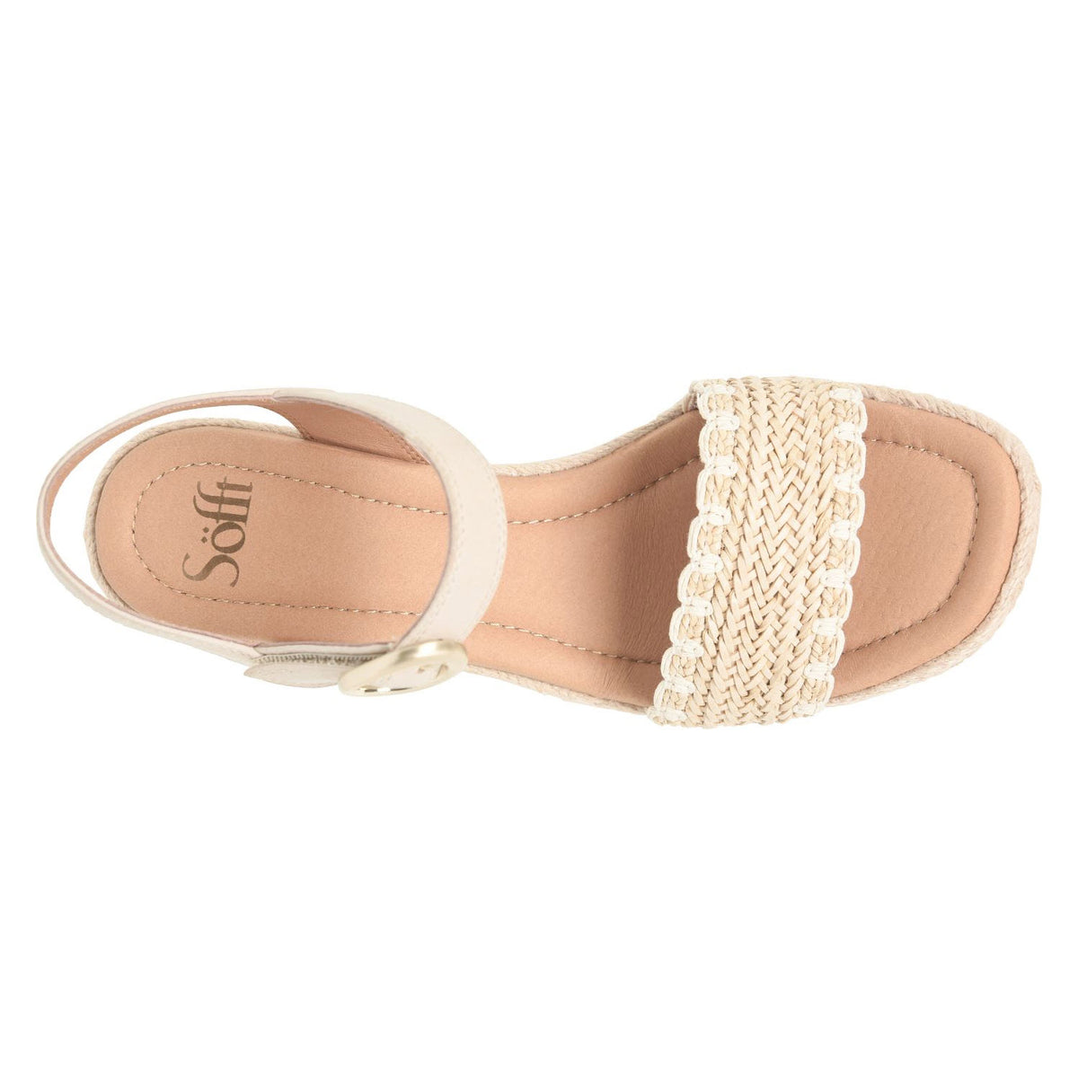 SOFFT INEZ JUTE WRAPPED WEDGE SANDAL BEIGE LATTE - WOMENS