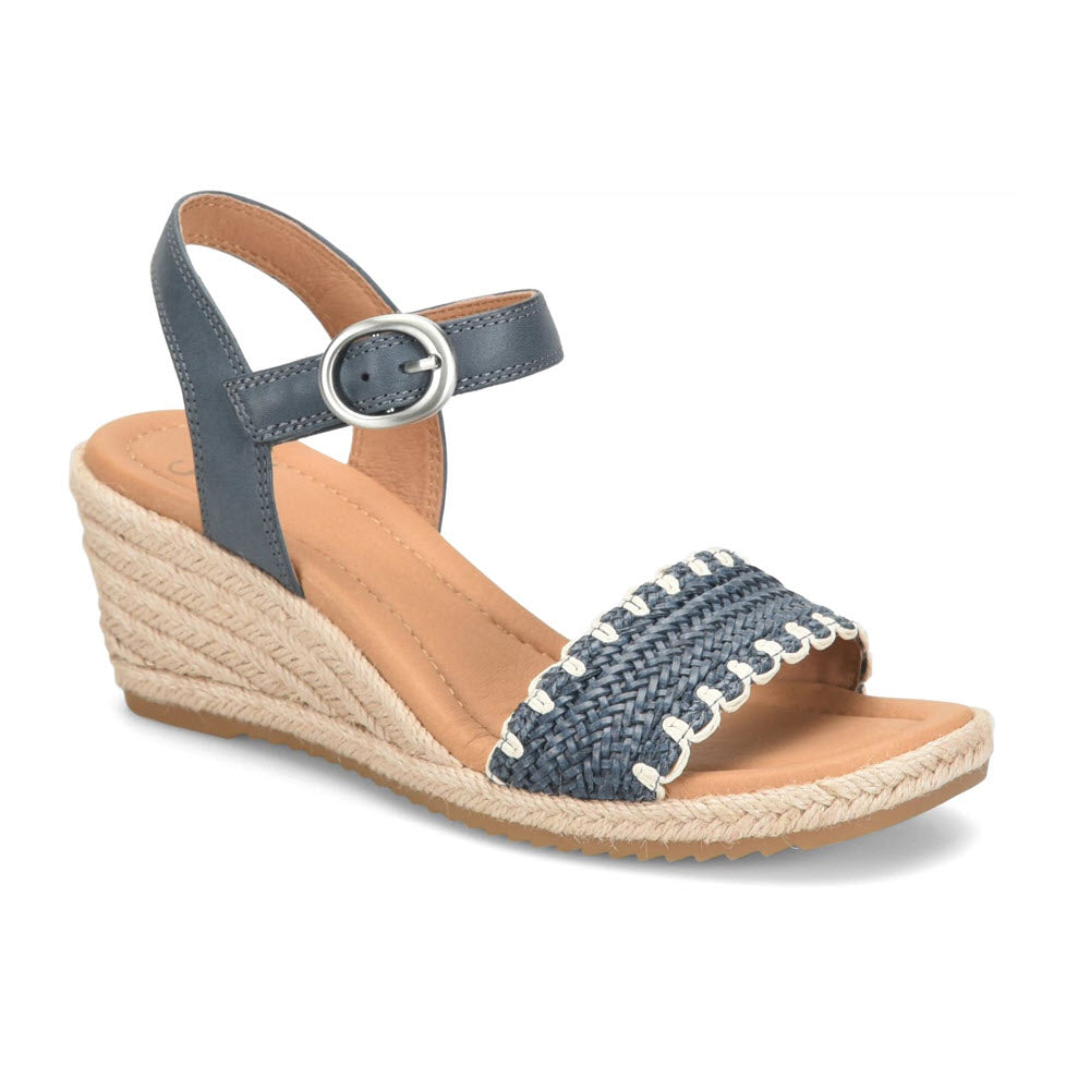 SOFFT INEZ JUTE WRAPPED WEDGE SANDAL NAVY - WOMENS