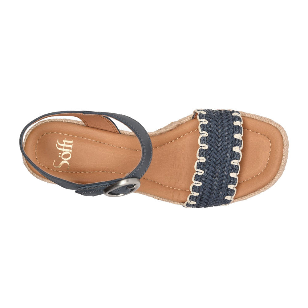 SOFFT INEZ JUTE WRAPPED WEDGE SANDAL NAVY - WOMENS