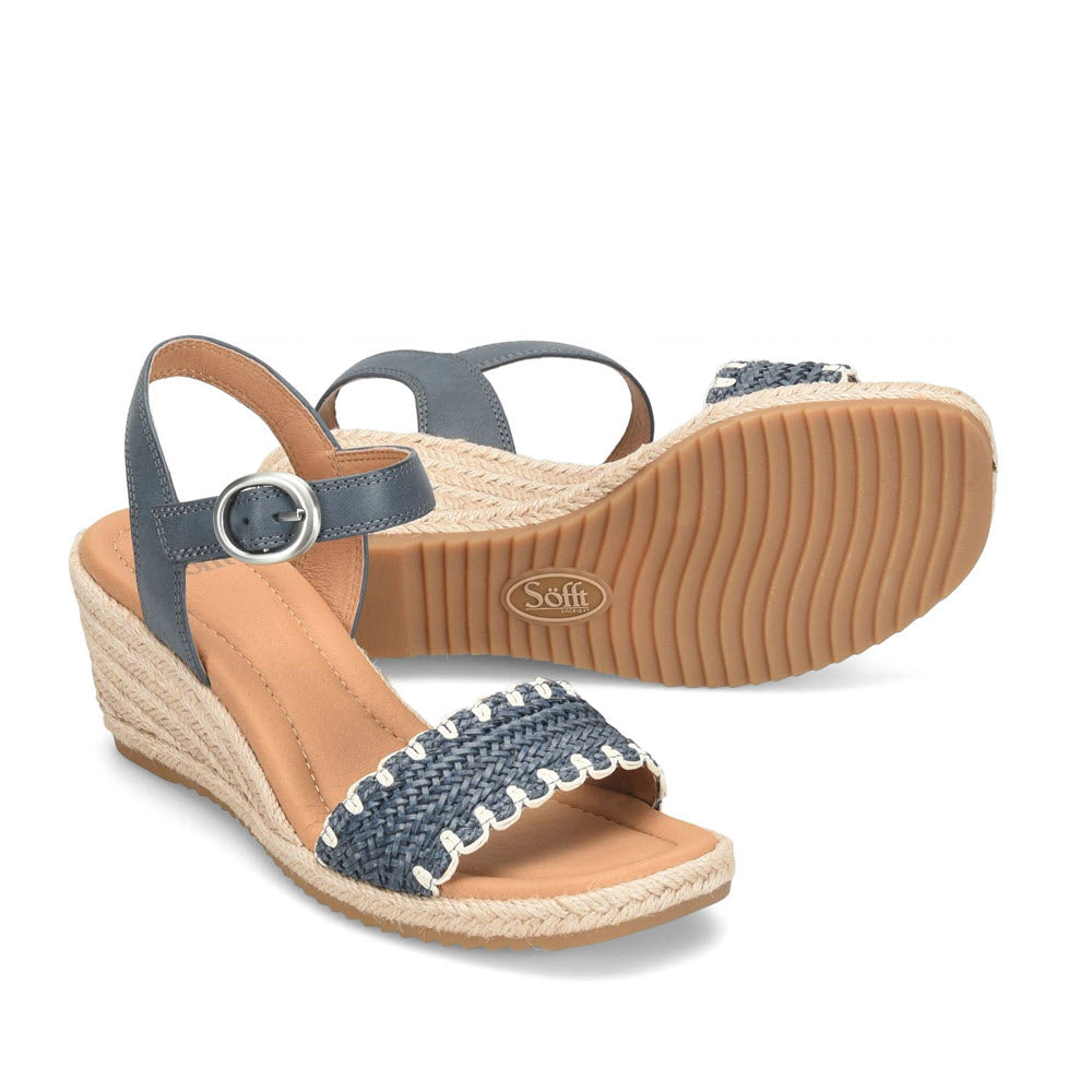 SOFFT INEZ JUTE WRAPPED WEDGE SANDAL NAVY - WOMENS