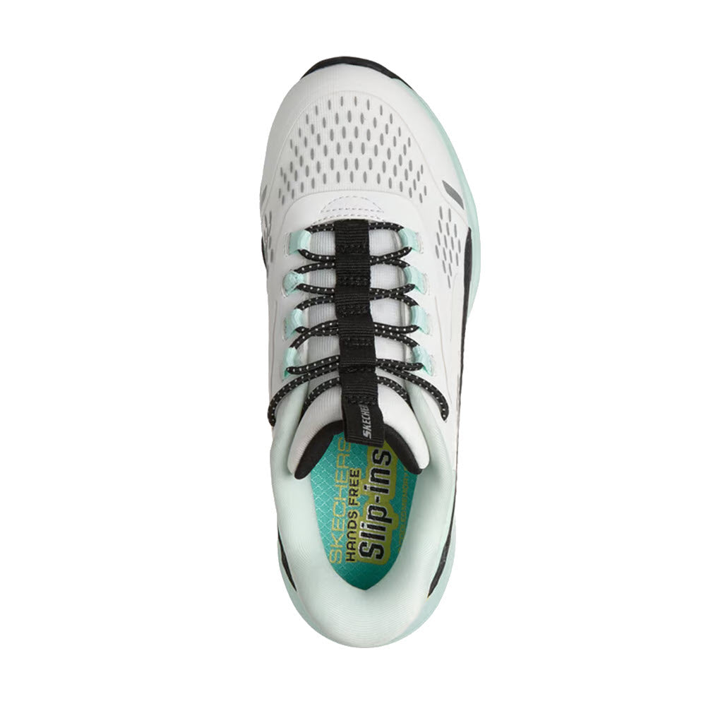 SKECHERS SLIP INS GLIDE STEP WHITE/TURQUOIS - KIDS
