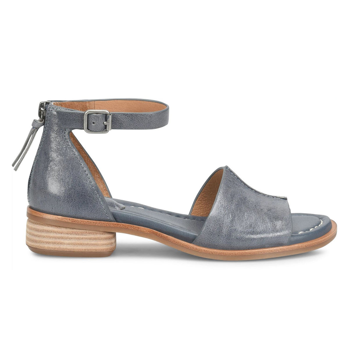 SOFFT FAXYN ZIP BACK ANKLE STRAP SANDAL ZANTE BLUE - WOMENS