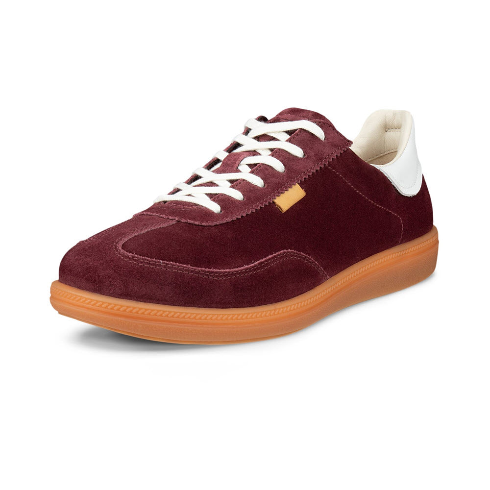 ECCO SOFT 11 LACE UP SNEAKER DARK RUBY BRIGHT WHITE - WOMENS