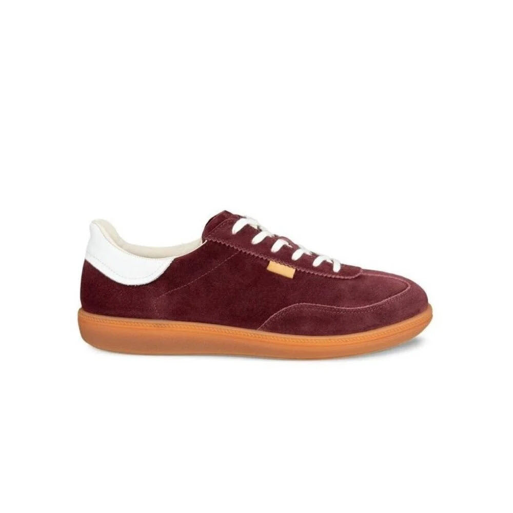 ECCO SOFT 11 LACE UP SNEAKER DARK RUBY BRIGHT WHITE - WOMENS
