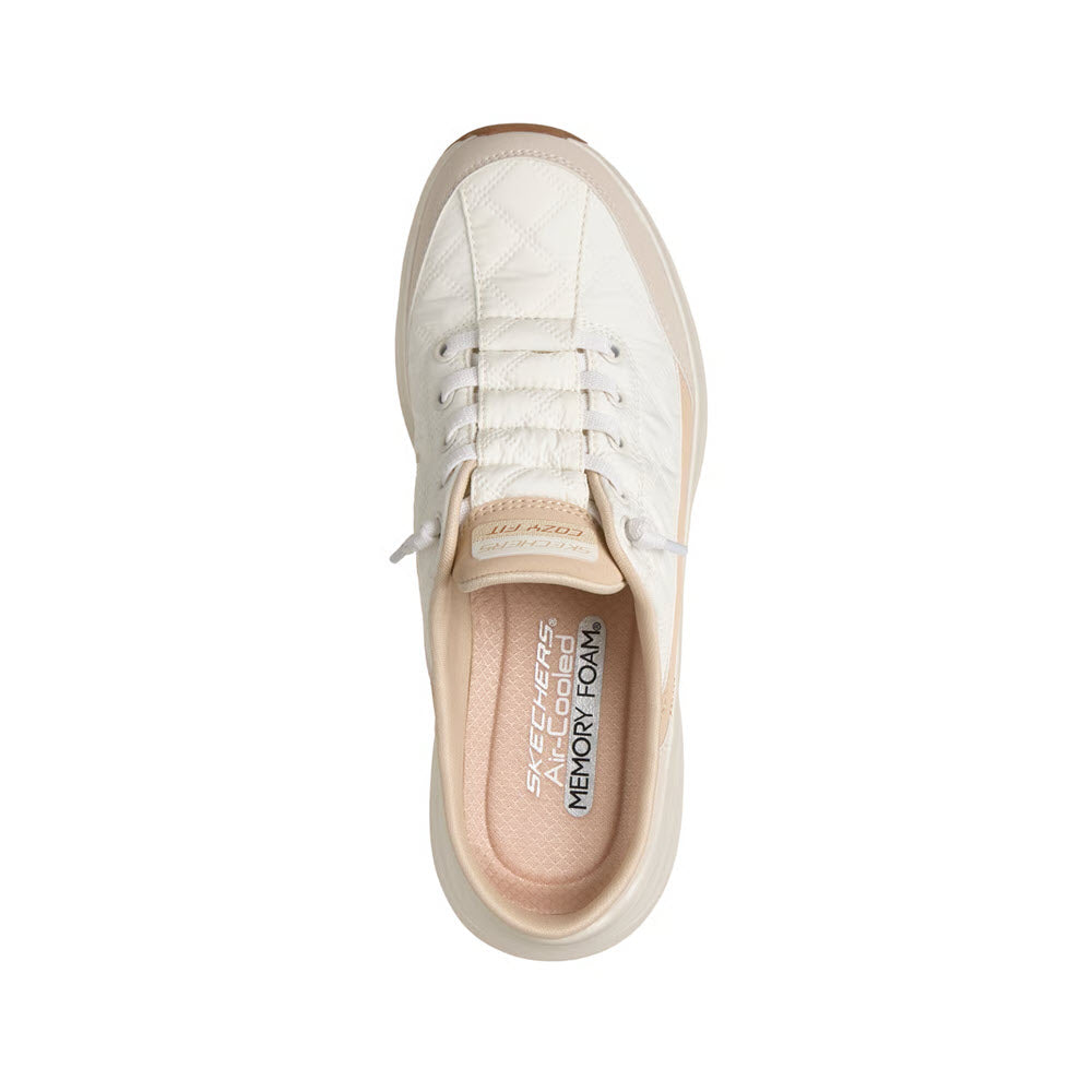 SKECHERS CONTOUR FOAM SWEET EMBRACE OPEN BACK TAUPE WHITE - WOMENS