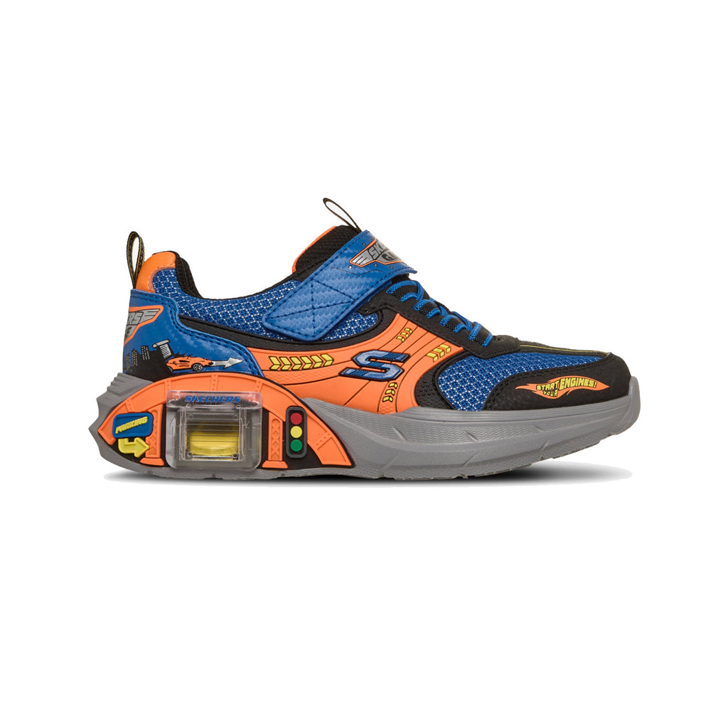 SKECHERS GARAGE BLACK BLUE ORANAGE - KID - Lamey Wellehan Shoes
