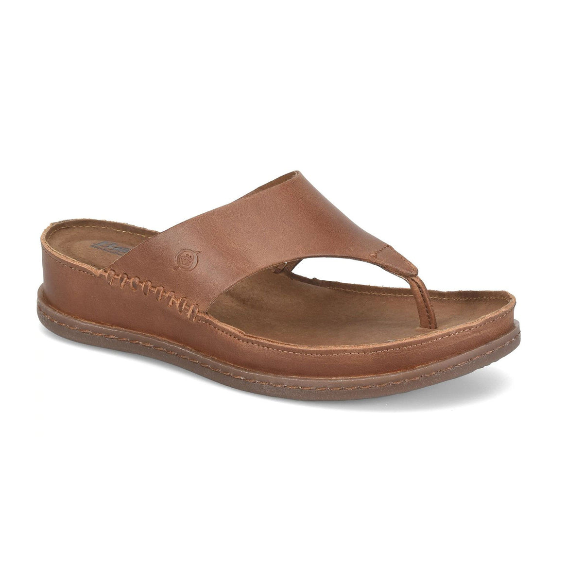 BORN EDIE THONG SANDAL LEATHER BROWN - WOMENS