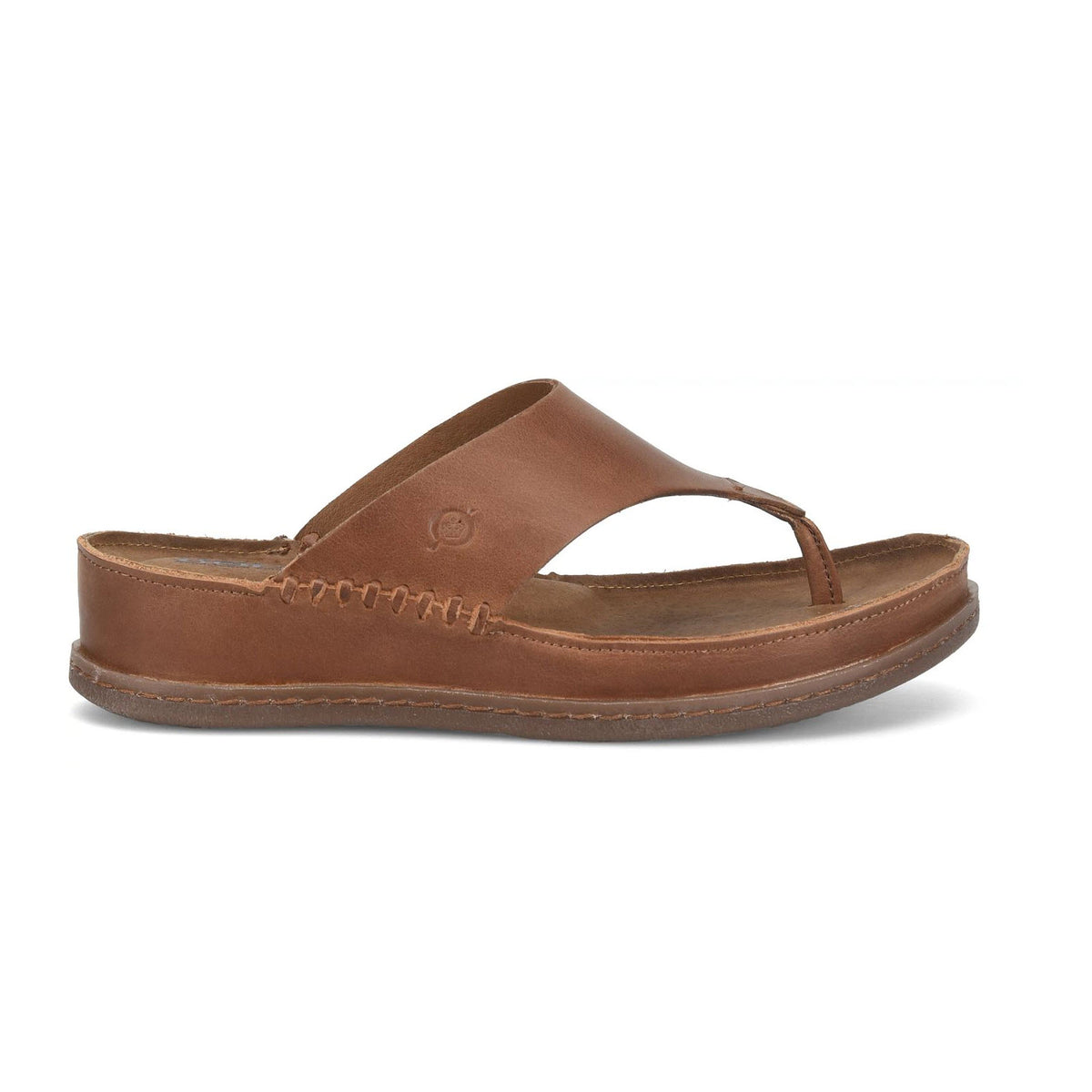 BORN EDIE THONG SANDAL LEATHER BROWN - WOMENS