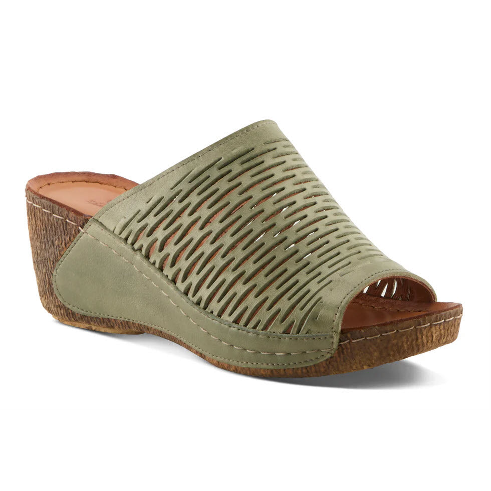 SPRING STEP CUNACENA SLIDE SANDAL OLIVE - WOMENS