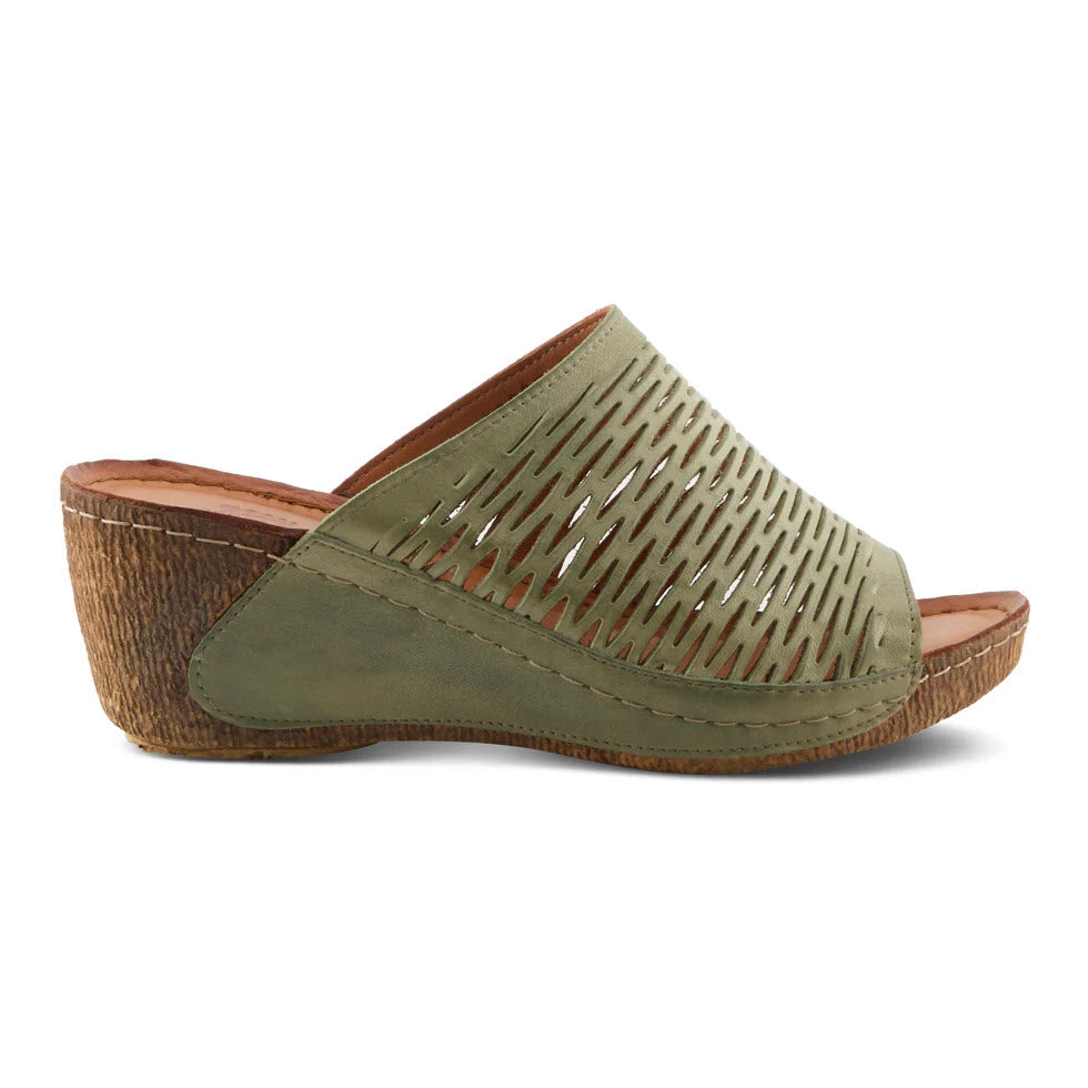 SPRING STEP CUNACENA SLIDE SANDAL OLIVE - WOMENS