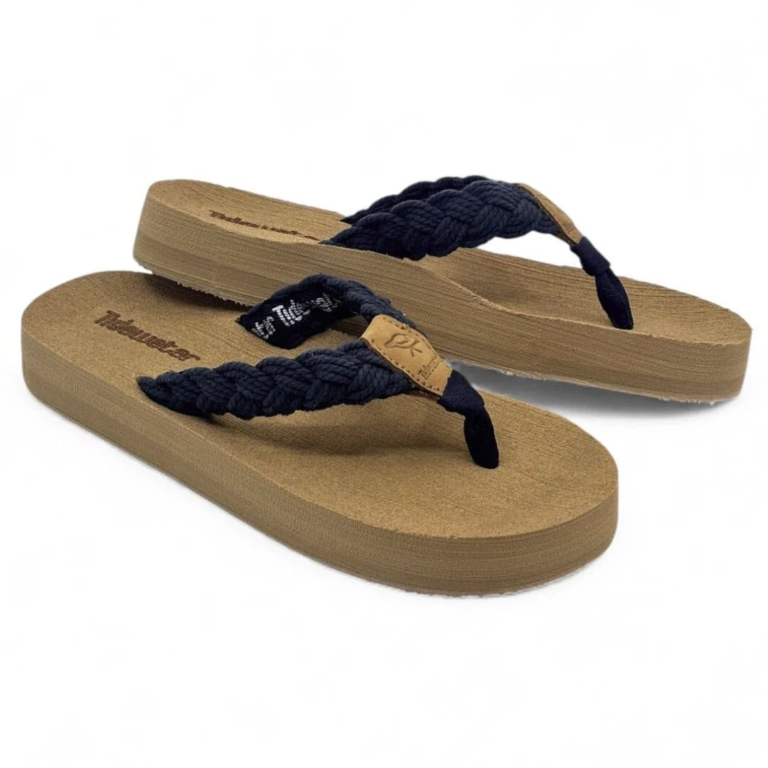 TIDEWATER HARBOR BRAIDED FLIP FLOP NAVY - WOMENS