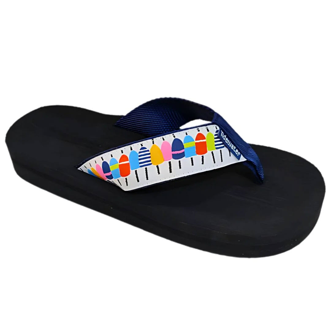 TIDEWATER BUOYLINE PATTERNED FLIP FLOP MULTI COLORED - WOMENS