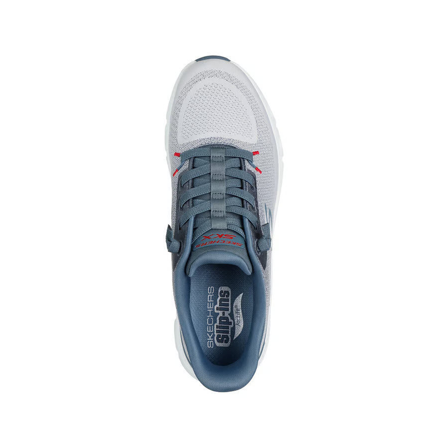 SKECHERS SLIP INS ARCH FIT GLIDE STEP LIGHT GRAY/BLUE - MENS