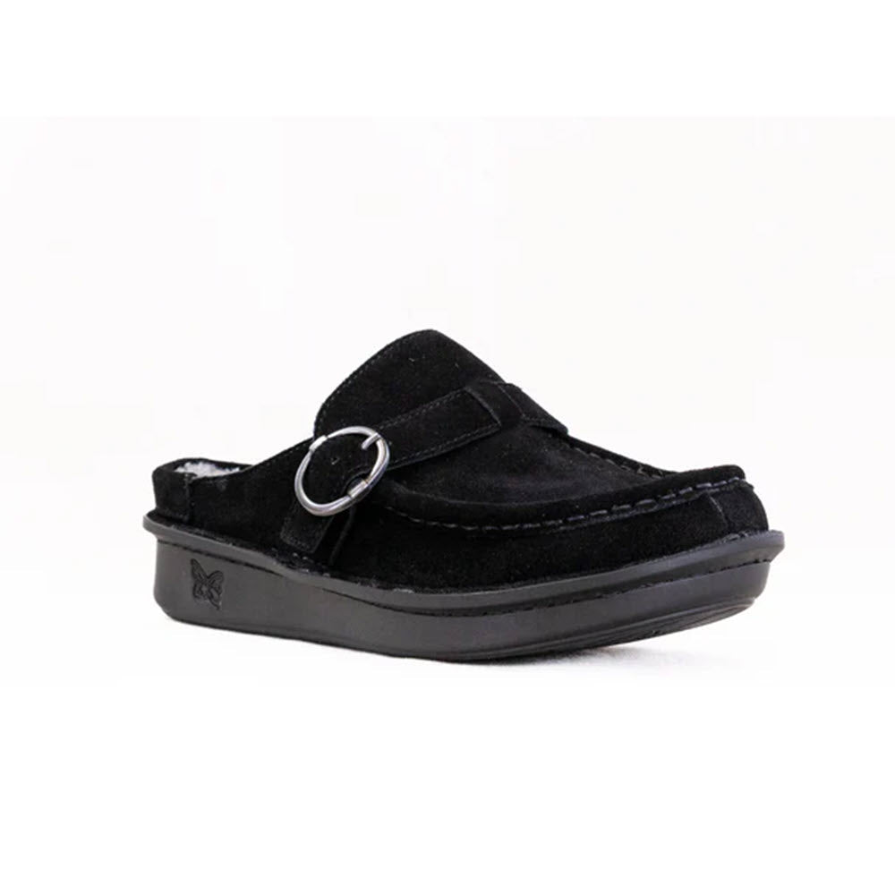ALEGRIA BRIGID SHERPA LINED CLOG BLACK - WOMENS