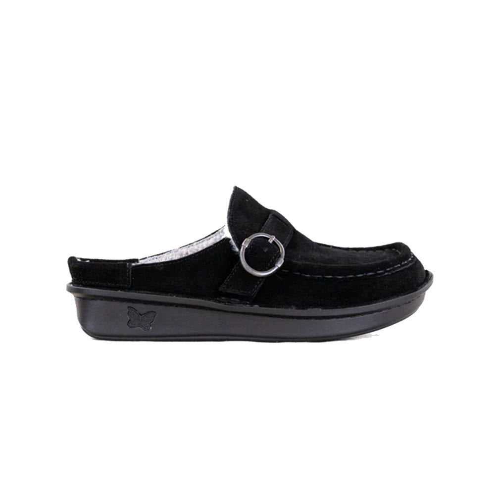 ALEGRIA BRIGID SHERPA LINED CLOG BLACK - WOMENS