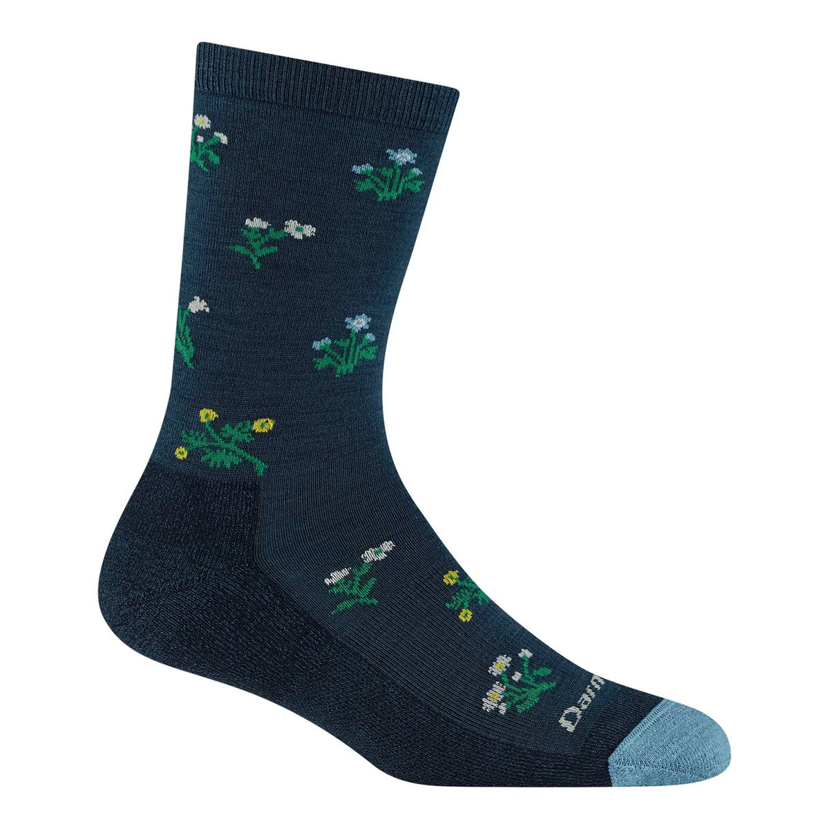 DARN TOUGH WILDFLOWER CREW SOCKS MIDNIGHT - WOMENS