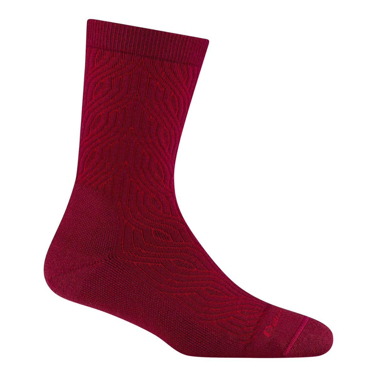 DARN TOUGH CABLE CREW SOCKS BURGUNDY - WOMENS