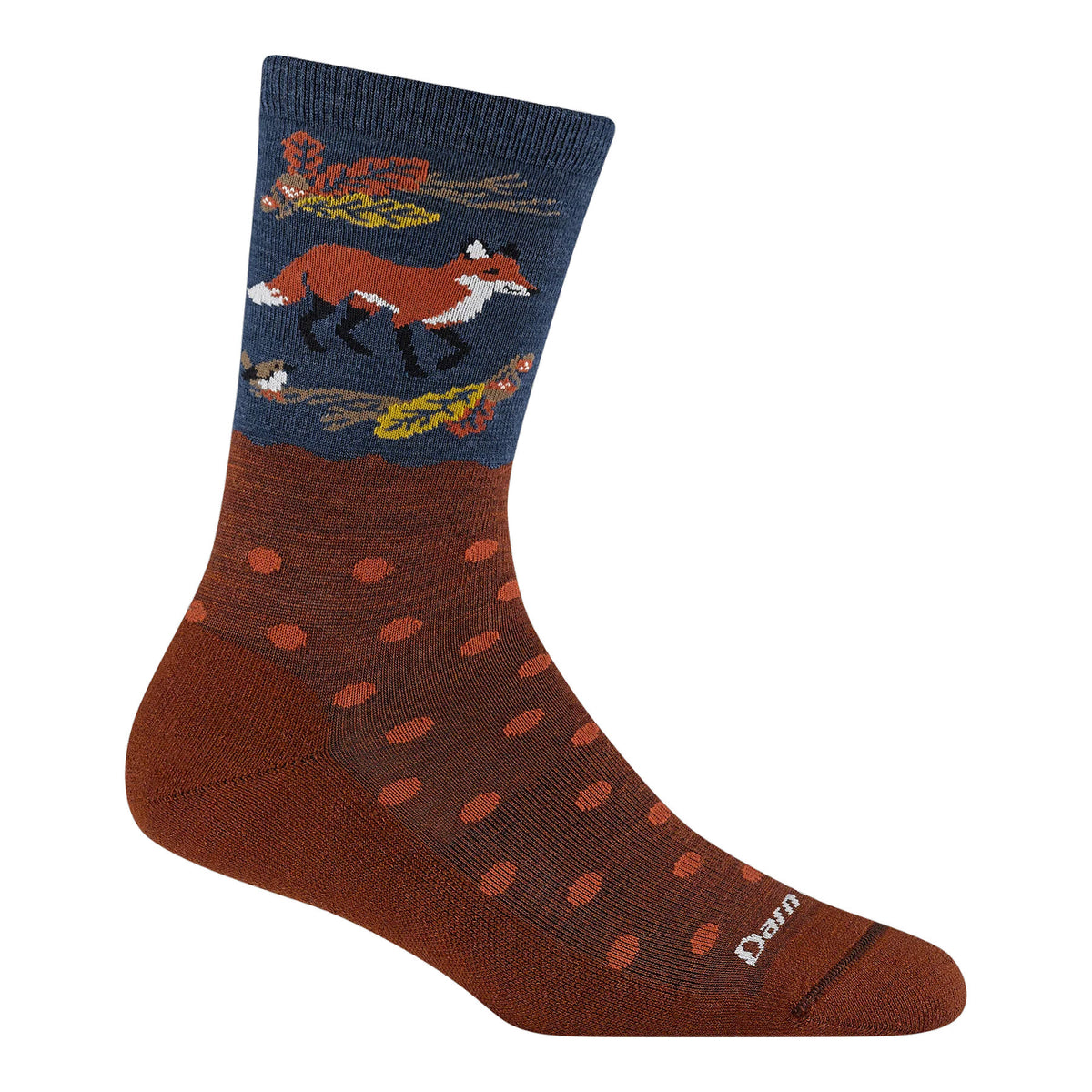 DARN TOUGH WILDLIFE CREW SOCKS FOX FOLIAGE - WOMENS