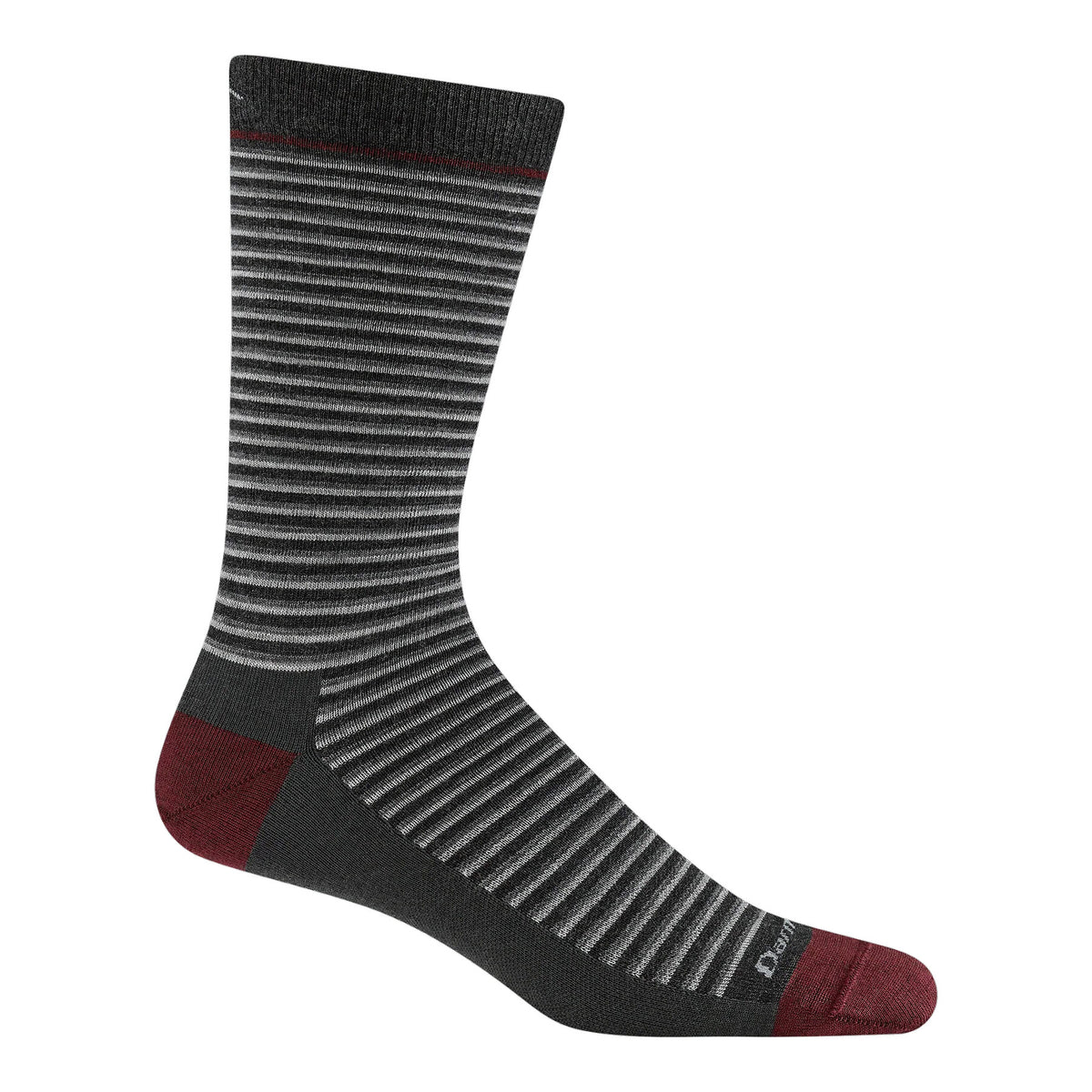 DARN TOUGH MICROSTRIPE CREW SOCKS CHARCOAL - MENS