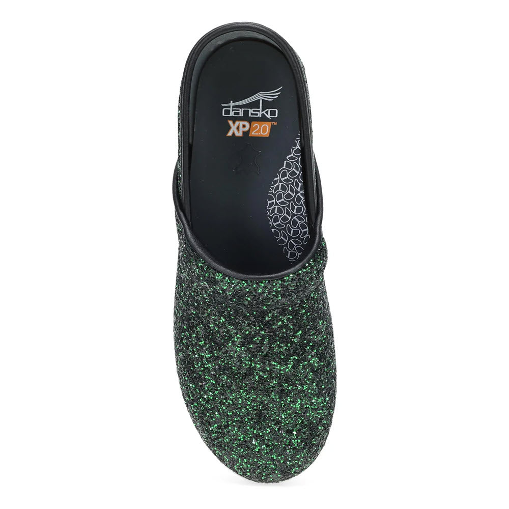 DANSKO XP 2.0 ELIXIR GREEN GLITTER CLOG - WOMENS