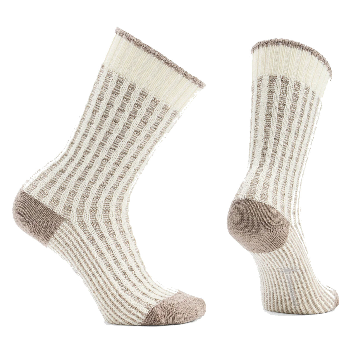 SMARTWOOL COZY WAFFLE PRESS CREWSOCKS NATURAL - WOMENS