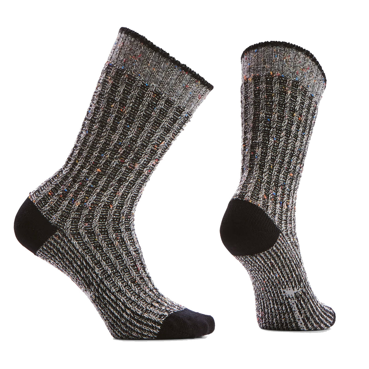 SMARTWOOL COZY WAFFLE PRESS CREW SOCKS BLACK - WOMENS