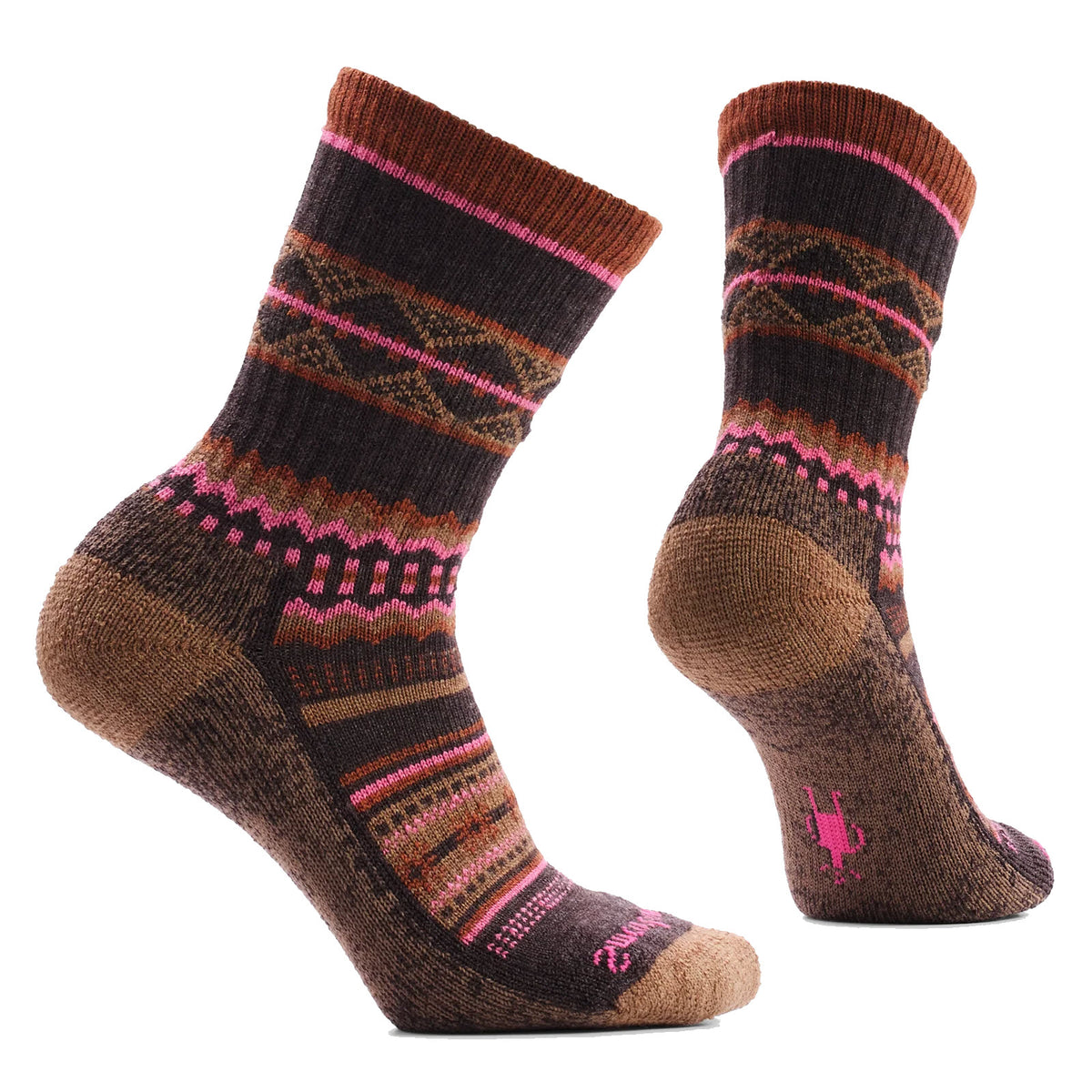 SMARTWOOL COZY SNOWED IN SWEATER CREW SOCKS CHESTNUT - WOMENS