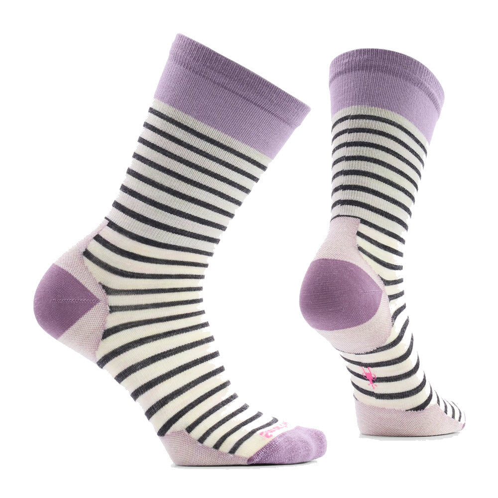 SMARTWOOL PINSTRIPE CREW SOCKS PURPLE DAWN - WOMENS