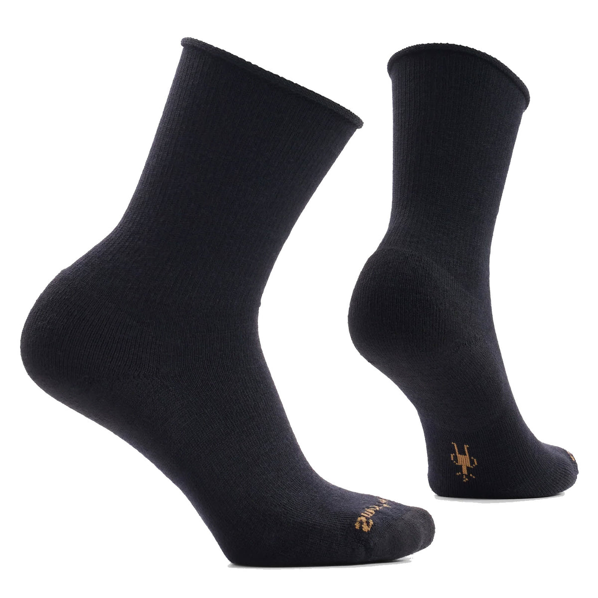 SMARTWOOL ROLL TOP CREW SOCKS BLACK - WOMENS