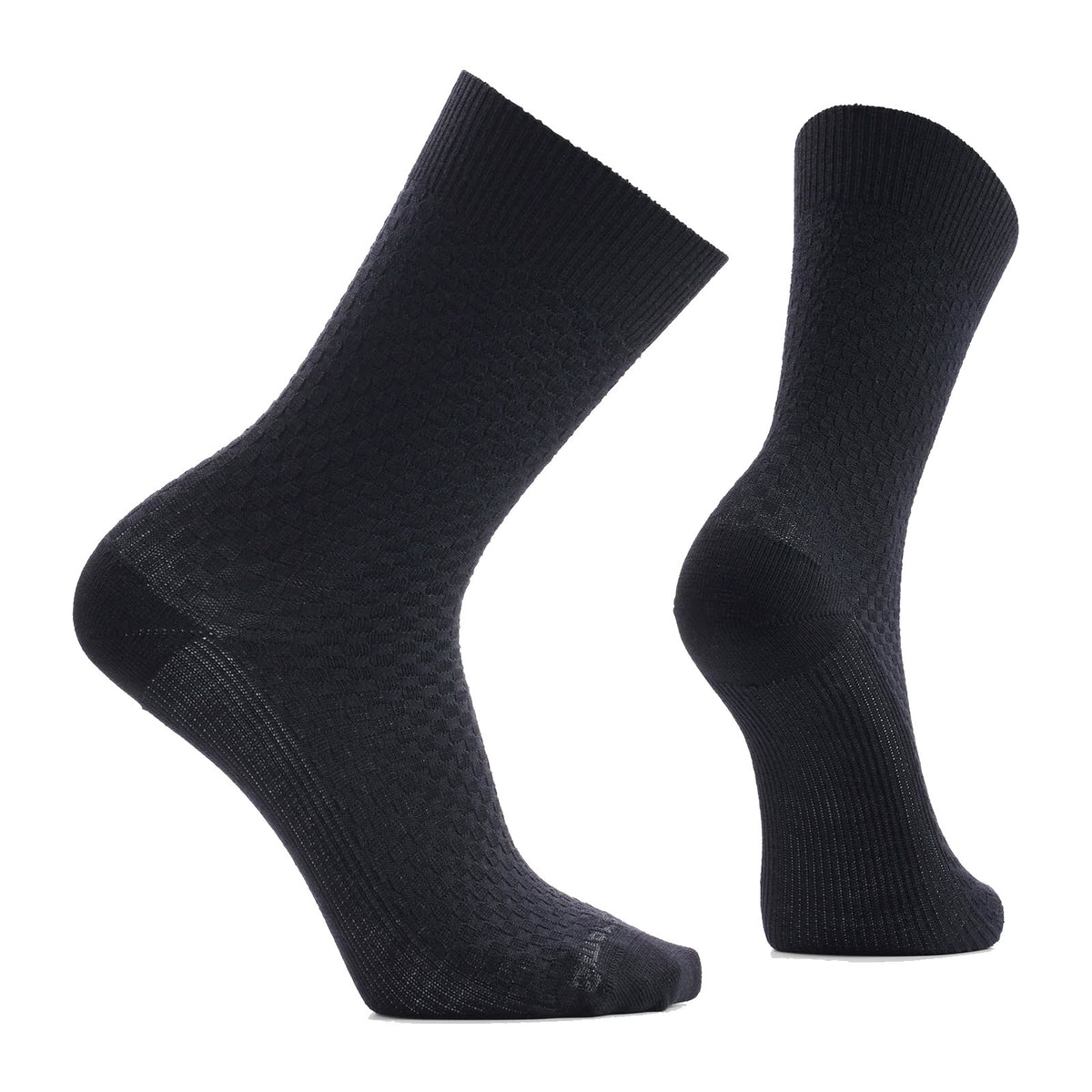 SMARTWOOL BASKETWEAVE CREW SOCKS BLACK - MENS