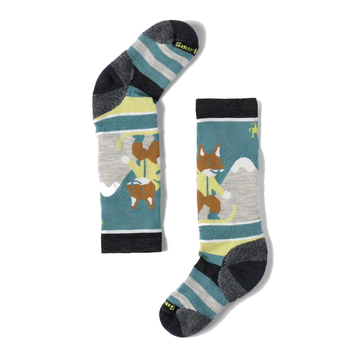 SMARTWOOL KIDS WINTERSPORT OVER THE CALF SOCKS FOX GLADE CHARCOAL - KIDS