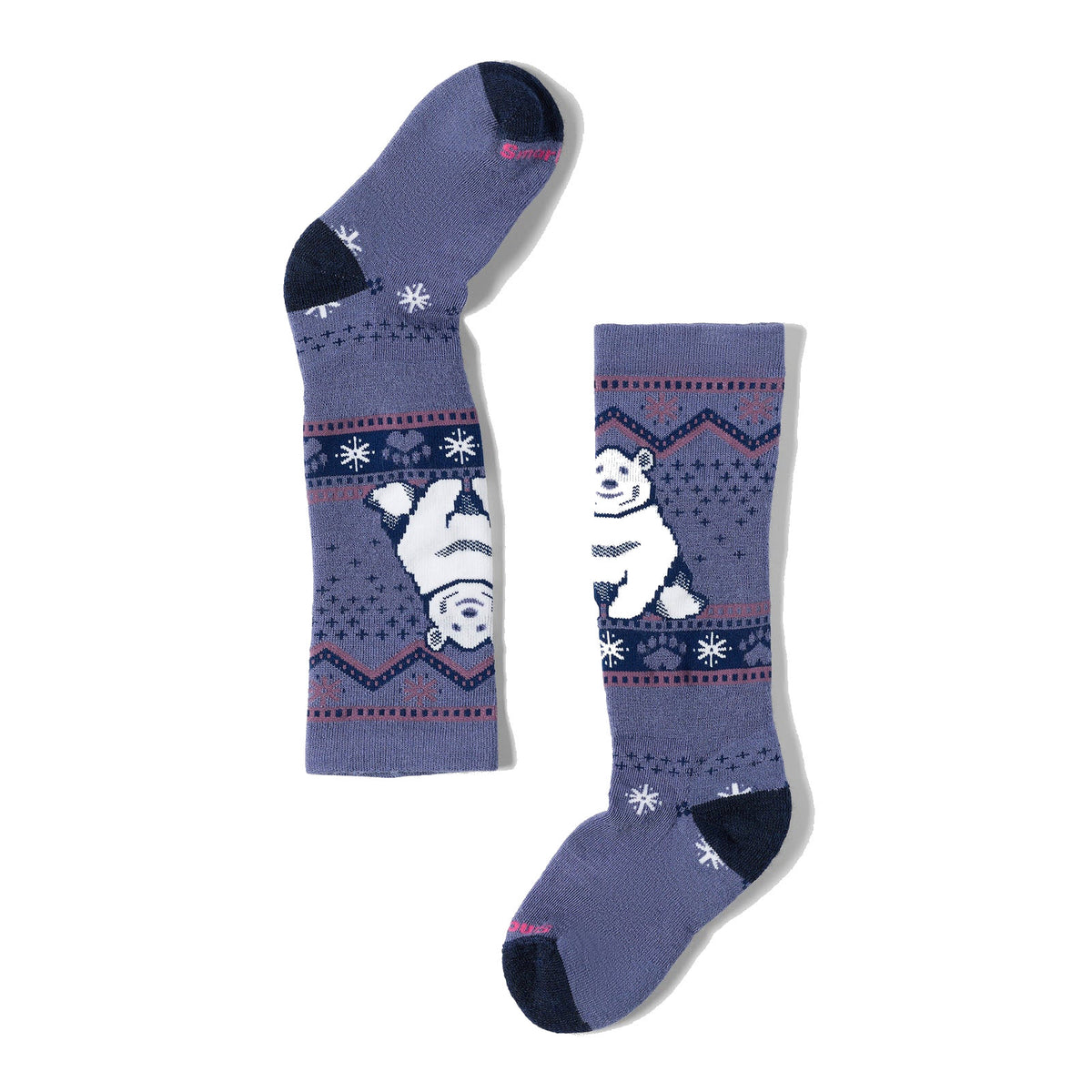 SMARTWOOL KIDS WINTERSPORT OVER THE CALF SOCKS POLAR BEAR NIGHTFALL BLUE - KIDS