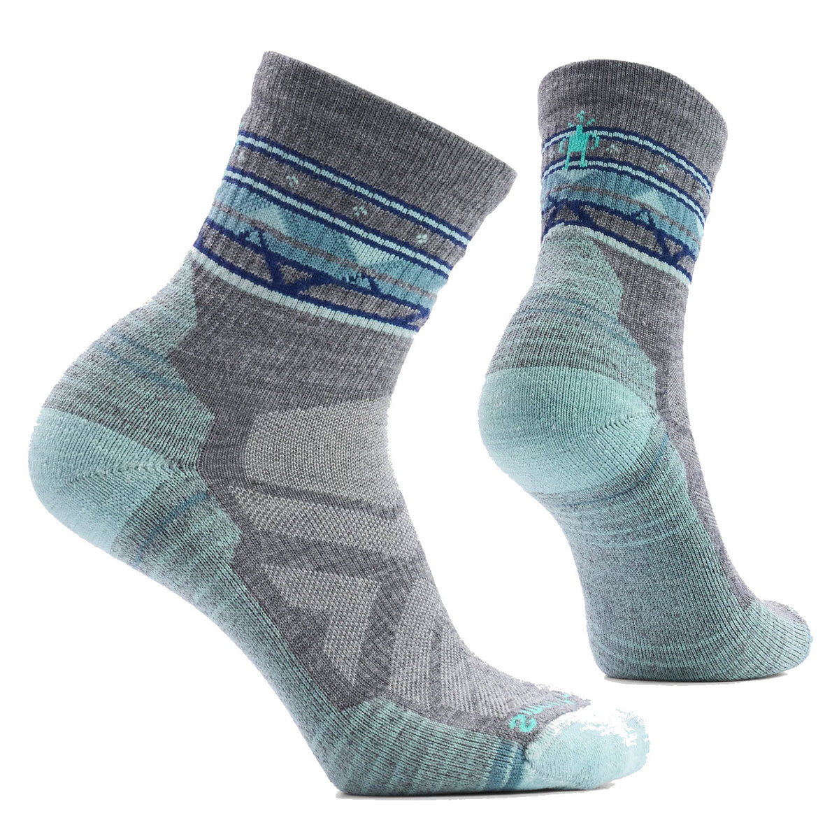 SMARTWOOL HIKE LIGHT ZIGZAG VALLEY MEDIUM GRAY - WOMENS