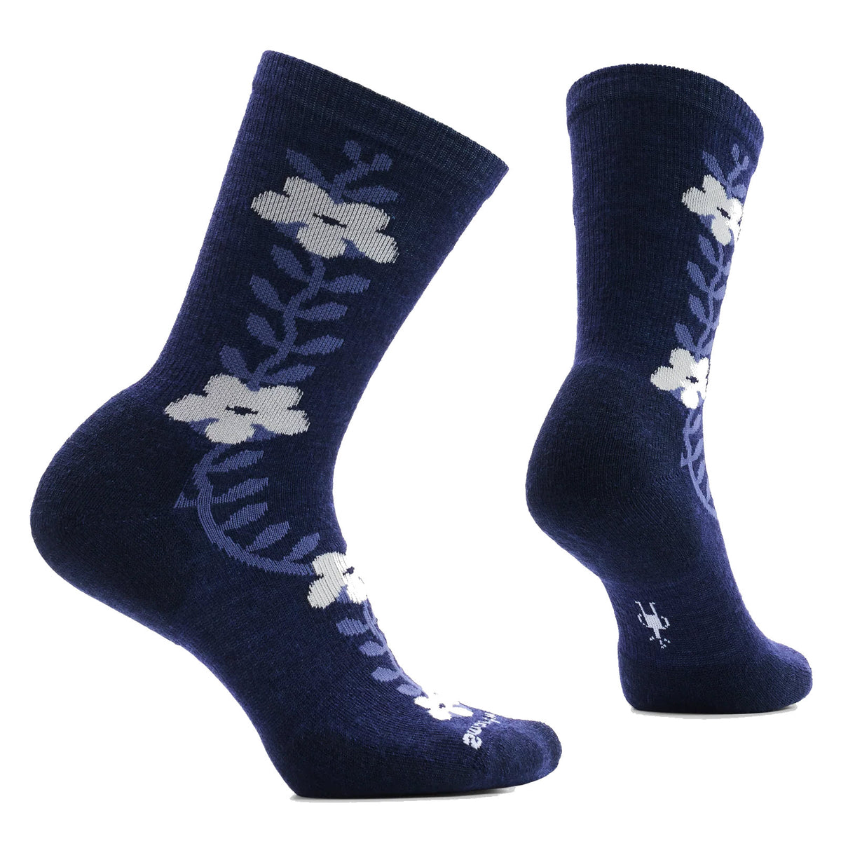 SMARTWOOL GARDEN VINE CREW SOCKS DEEP NAVY - WOMENS