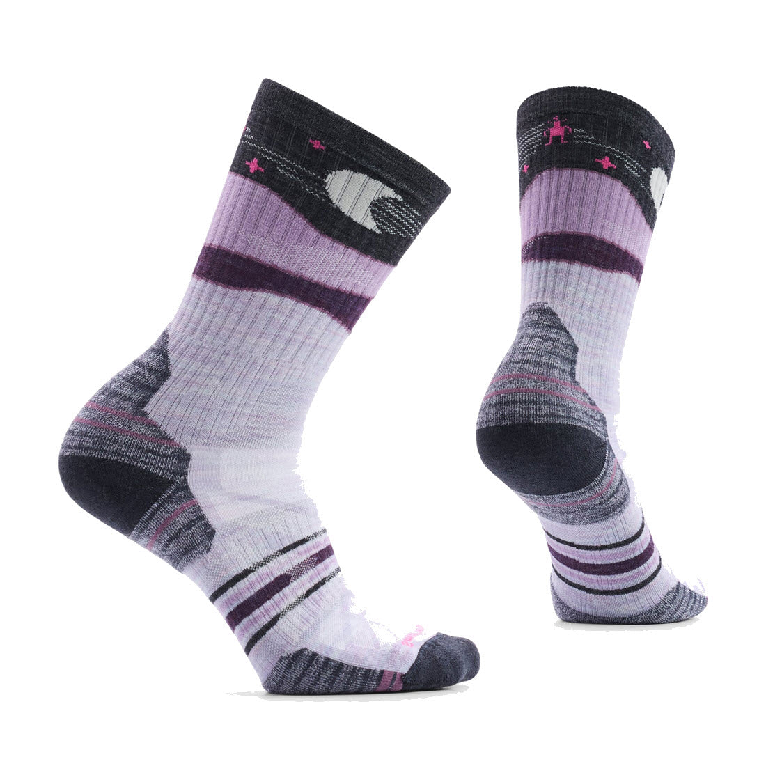 SMARTWOOL TARGETED CUSHION CREW SOCKS LUNAR TREK PURPLE ECLIPSE - WOMENS