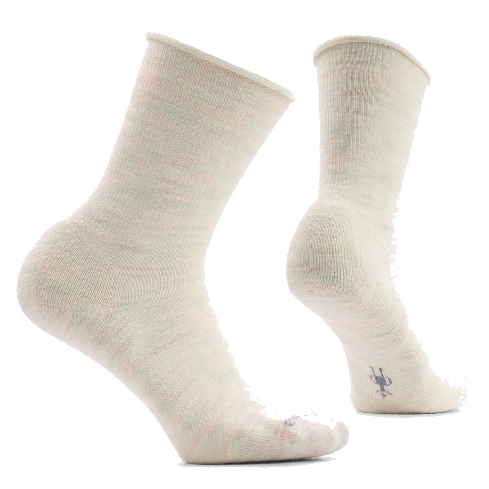 SMARTWOOL ROLL TOP CREW SOCKS MOONBEAM - WOMENS