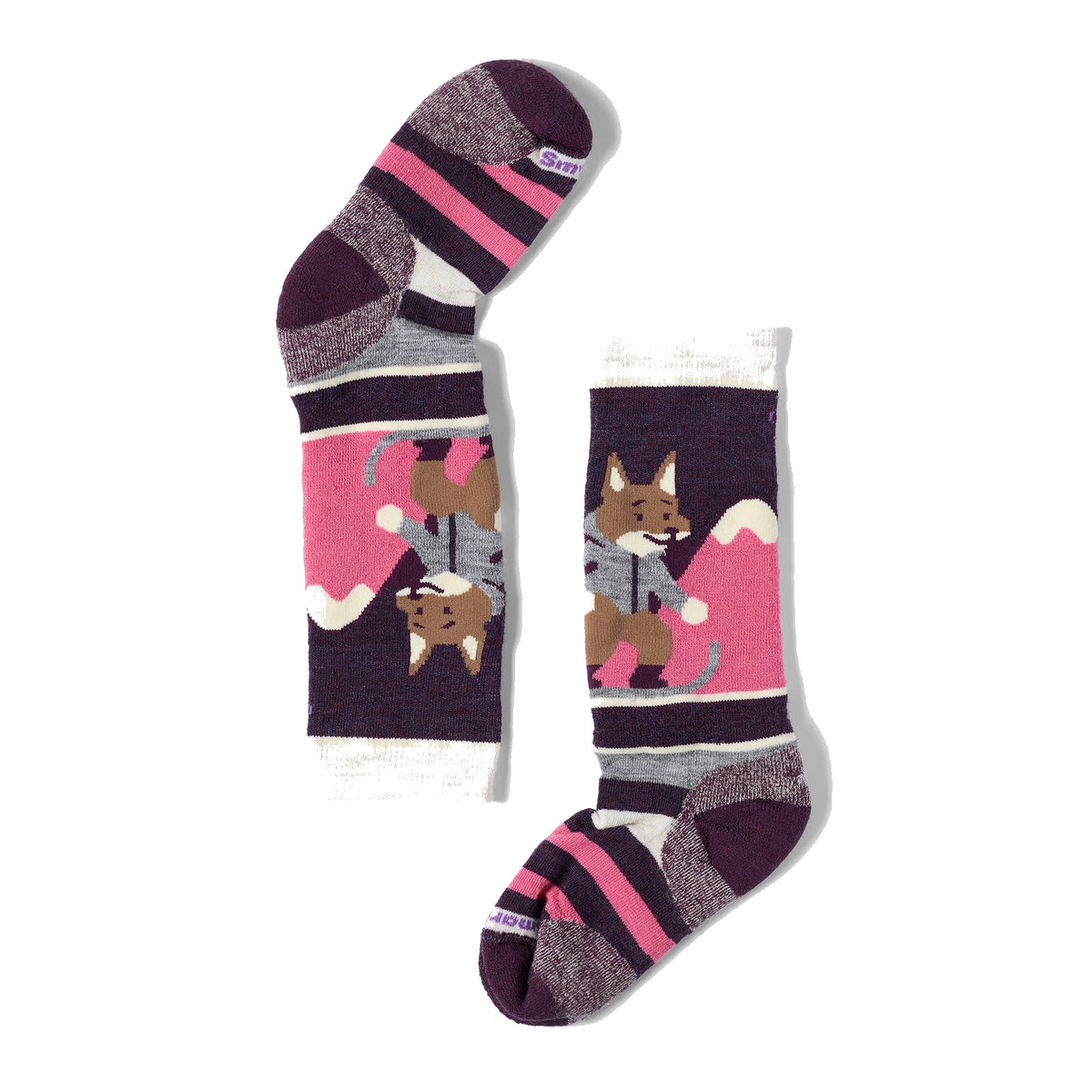 SMARTWOOL KIDS WINTERSPORT OVER THE CALF SOCKS FOX GLADE MOONBEAM - KIDS