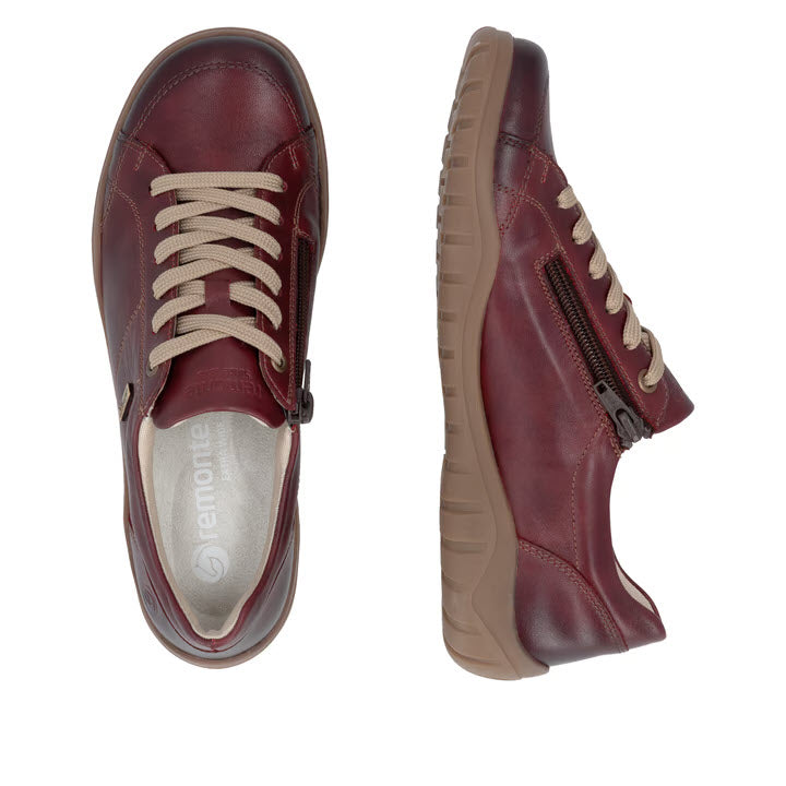REMONTE SOFT LEATHER WALKER WATERPROOF WINE - WOMENS