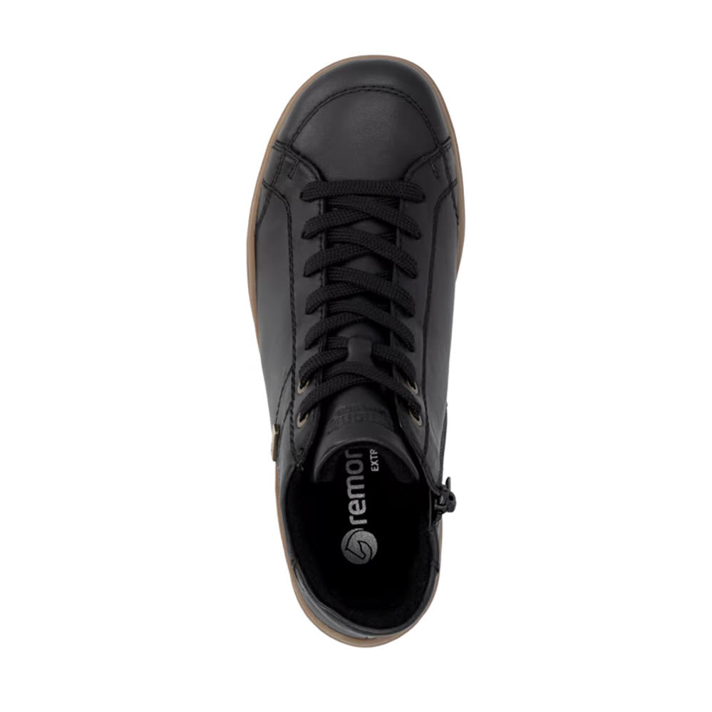 REMONTE SOFT LEATHER MID WALKER WATERPROOF BLACK - WOMENS