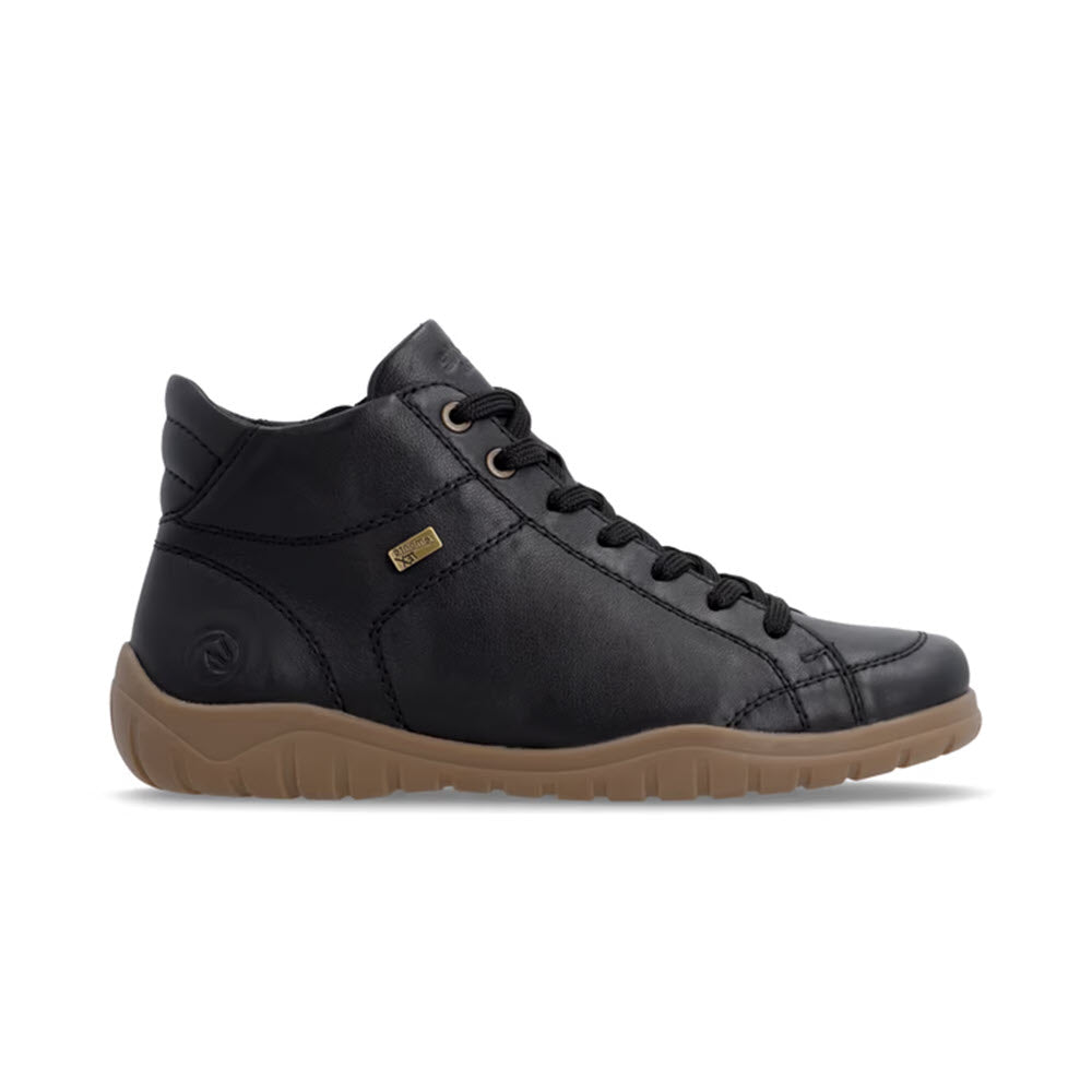 REMONTE SOFT LEATHER MID WALKER WATERPROOF BLACK - WOMENS