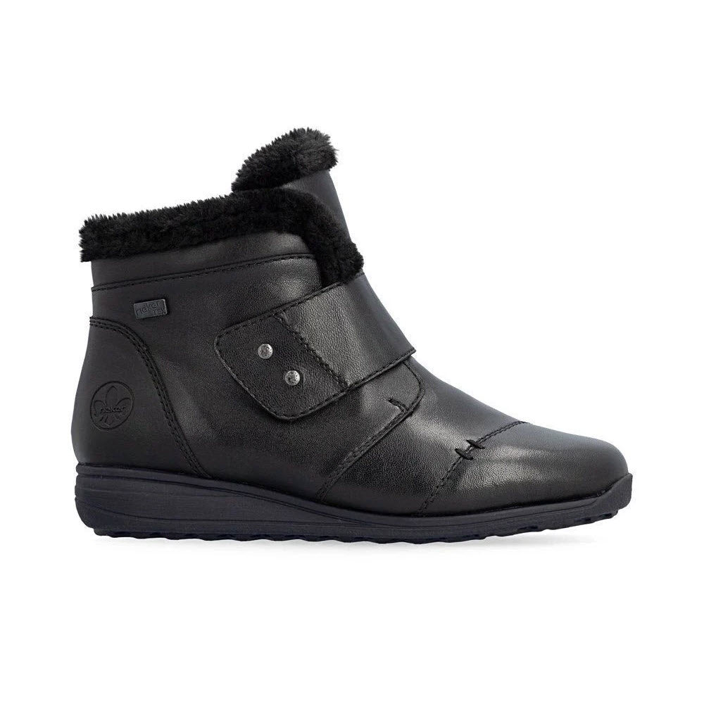 RIEKER DONNA LINED WTPF VELCRO BOOT BLACK - WOMENS